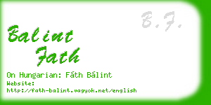 balint fath business card