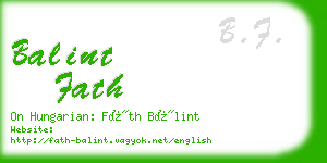 balint fath business card